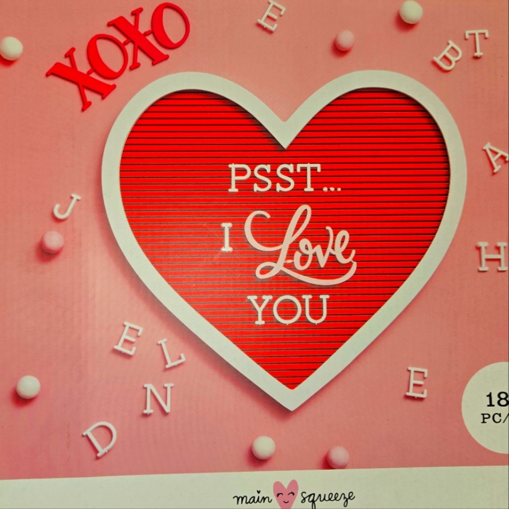 Heart-shaped letter board.